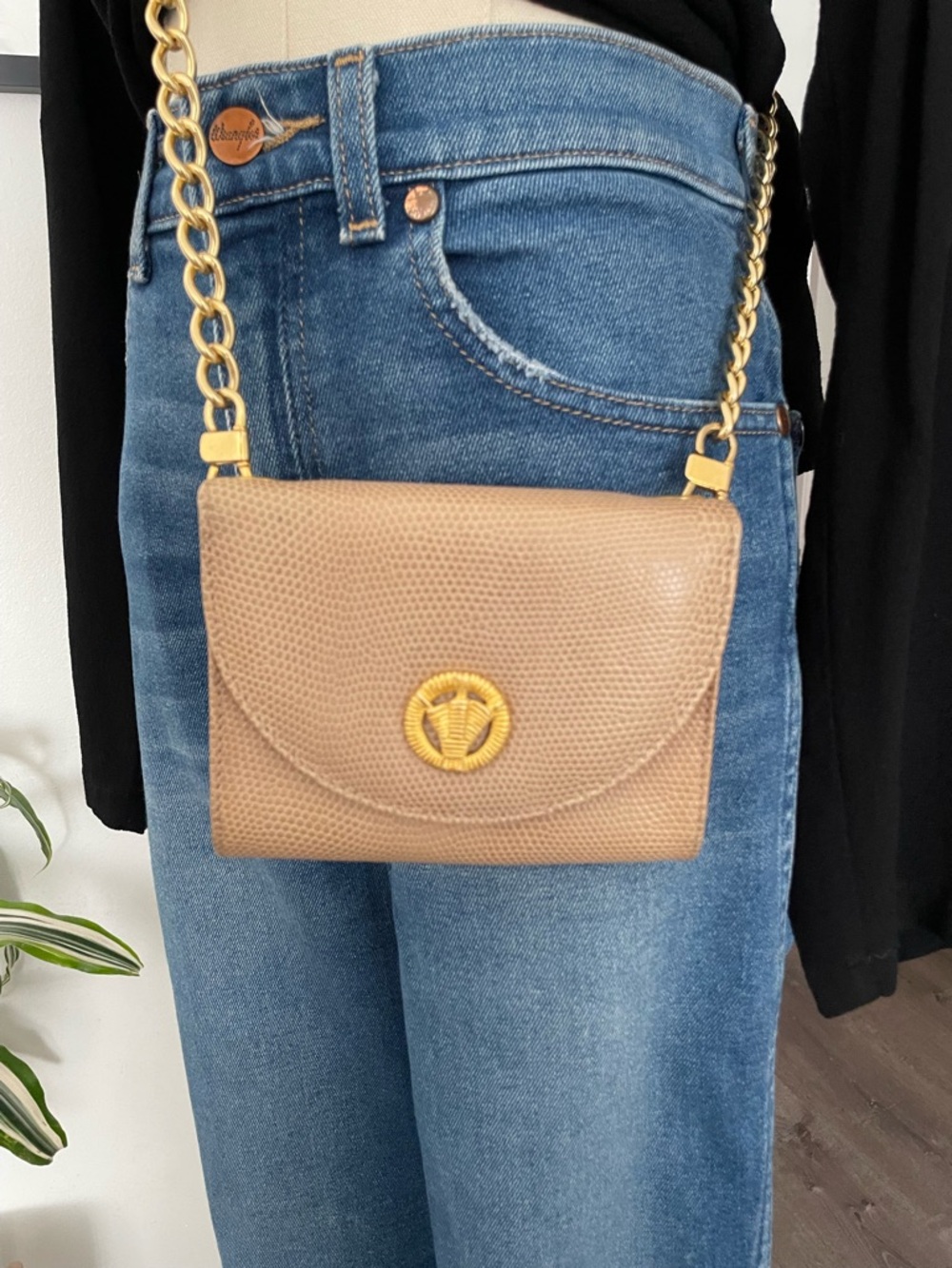 RARE - LOUIS FERAUD Tan Leather Covertible Crossbody and Belt Bag - Picture 2 of 6